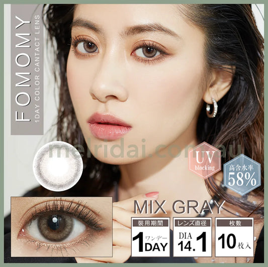 Fomomy1 Day Color Contact Lens 10Pcs Mix Gray 10 Dia14.1 Bc8.6