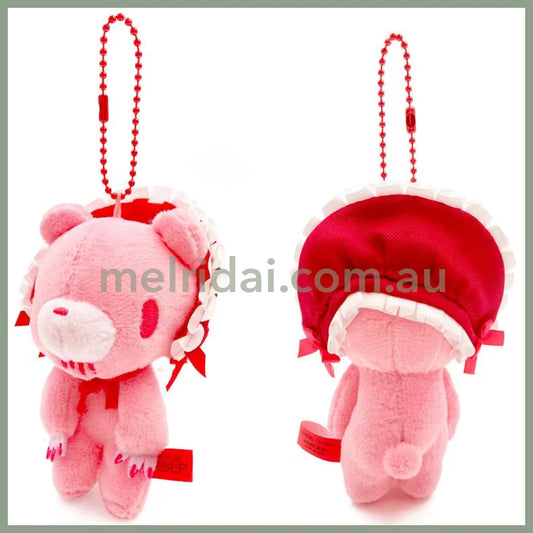 Gloomy Bear | Mascot Holder Plush keychain Key Ring Bag Charm H12.5×W9×D6.6cm (Classical Bonnet-Pink)