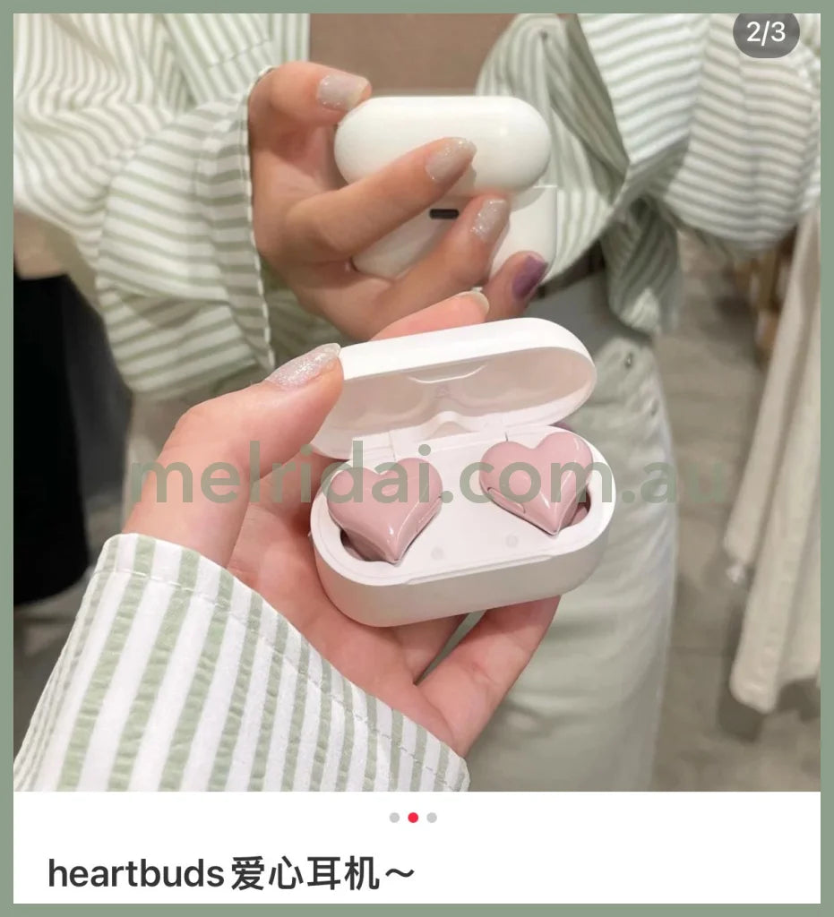 Heartbudsheart Shaped Wireless Earphones Pnk