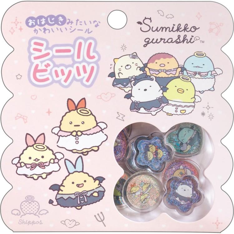 SAN-X Sumikko Gurashi| Sparkly Marble Sticker Flakes 100x100mm (Angel and Devil's Tail)