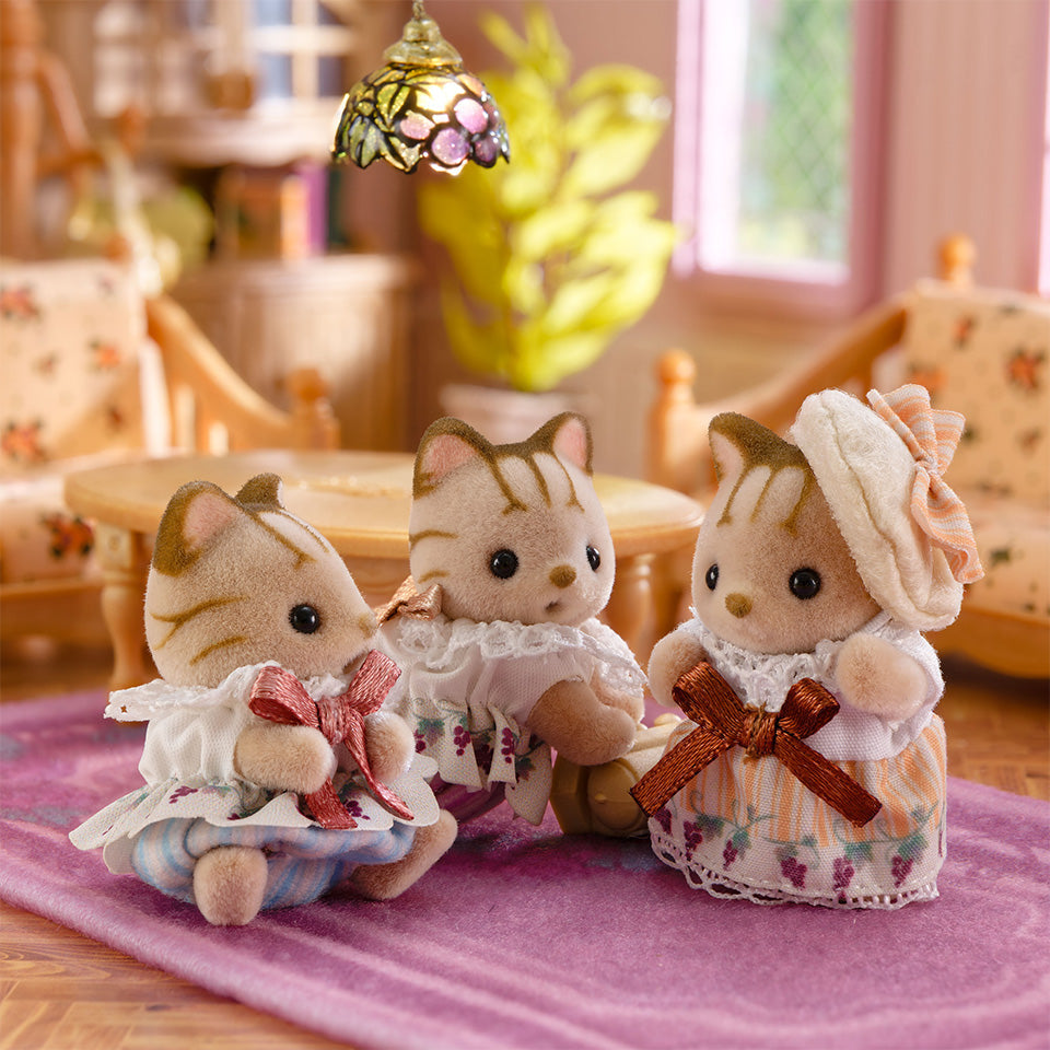 【JP】Sylvanian Families | Striped Cat Baby Striped Cat Elegant Set of three