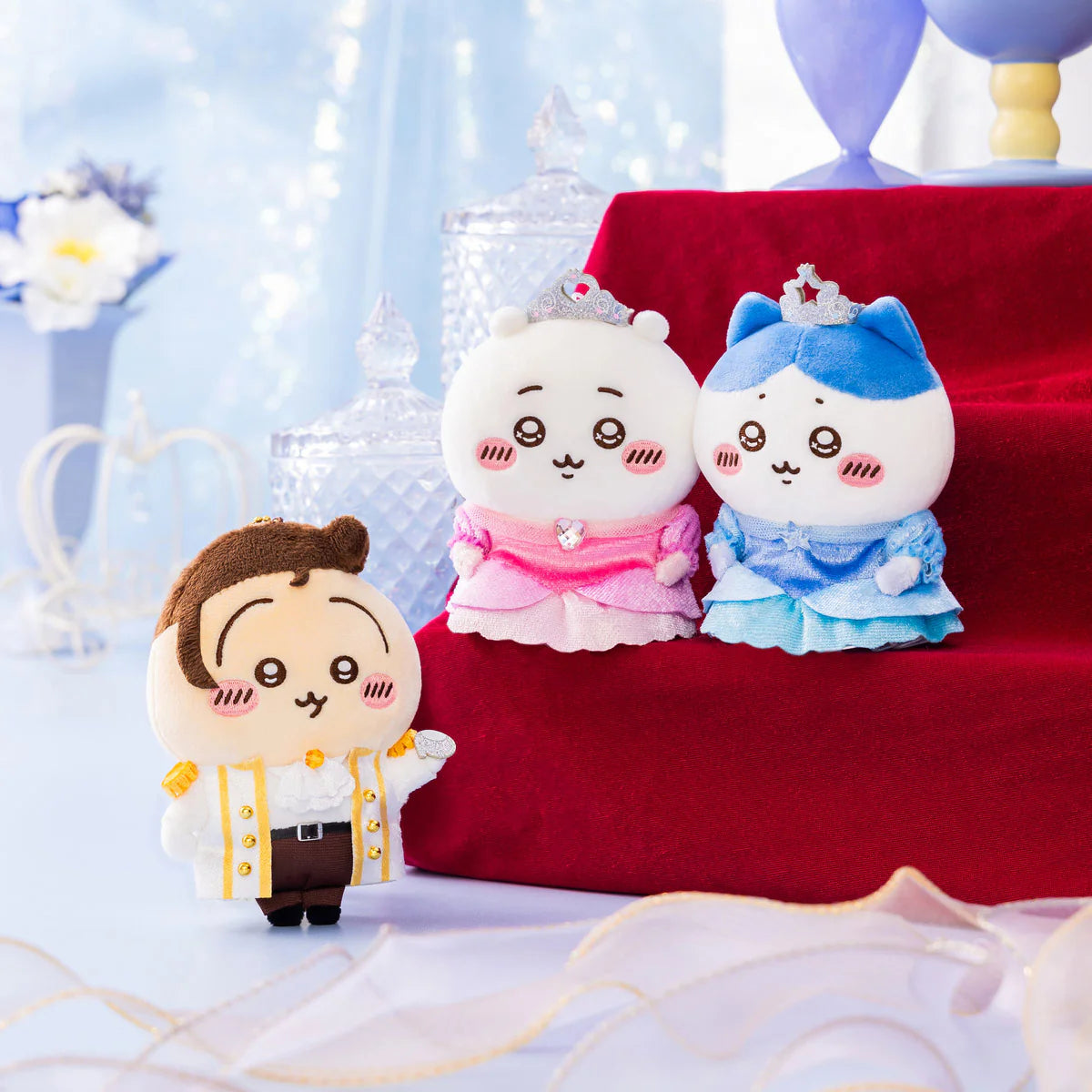 CHIIKAWA | Hachhiware Mascot Holder Plush Keychain 115×90×55mm (Pu-Wappa Puffy Prince)