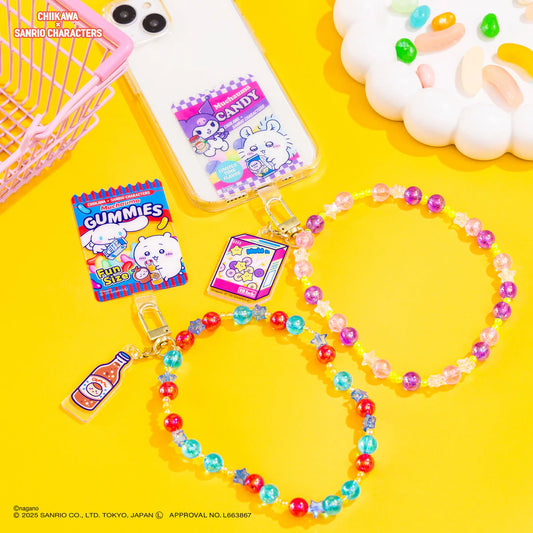 Chiikawa x Sanrio | Kuromi x Momonga Phone Tab Bead Strap 360mm