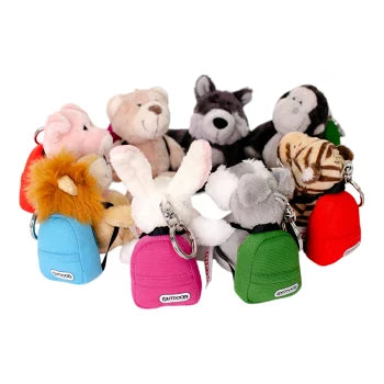 NICI×OUTDOOR PRODUCTS | Lion & Blue Backpack Set 10cm Bean Bag Keyring Keyholder