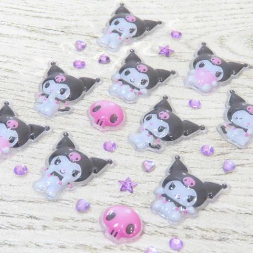 SANRIO | Kuromi Mini Deco Sticker & Slide Case with Ball Chain 105×110×10mm