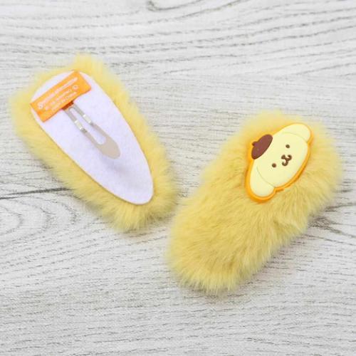 SANRIO | Pom Pom Purin Pompompurin Hair Clip Fur Pacchin 2P 80x35x10mm