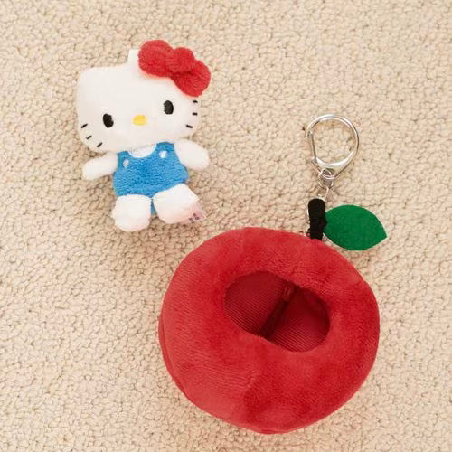 and St Me% x Sanrio Hello Kitty | Mini Mascot Holder Plush Keychain 13cm 7th Ver. (Apple)