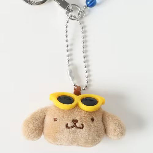 SANRIO x LOWRYS FARM | Pompompurin Face Key Charm Handle Strap 190mm Approx. (Brown)