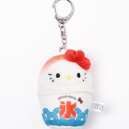 and St Me% x Sanrio Hello Kitty | Mini Mascot Holder Plush Keychain 13cm 8th Ver. (Shaved Ice)