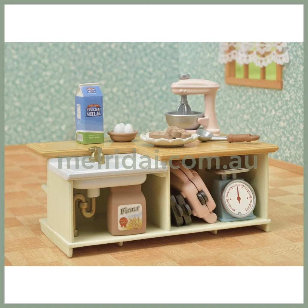 【JP】Sylvanian Families | Furniture Island Kitchen Set W130 x H145 x D60 mm