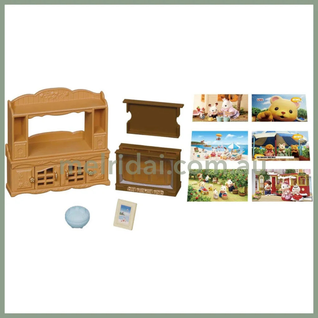【JP】Sylvanian Families | Living Room Furniture TV Stand Set W80 x H125 x D60 mm