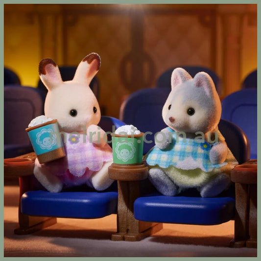 Sylvanian Families | Movie Theater Edition Set (Small Baby Chocolat Rabbit & Husky)