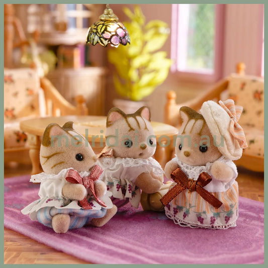 【JP】Sylvanian Families | Striped Cat Baby Striped Cat Elegant Set of three