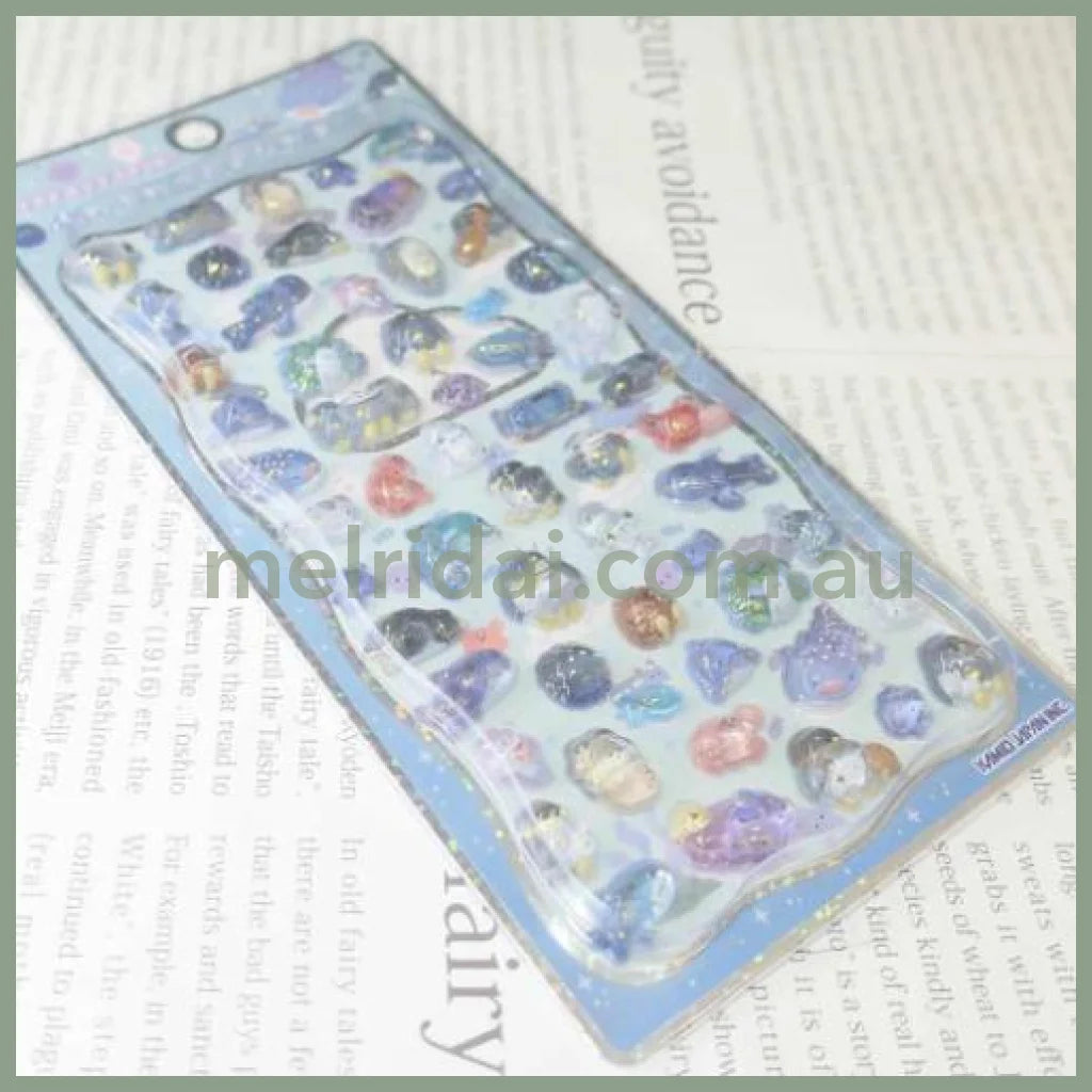 Kamio Japan | 3D Puffy Stickers Die-cut Pop Seal H205×W95×D6mm (Sea Friend)
