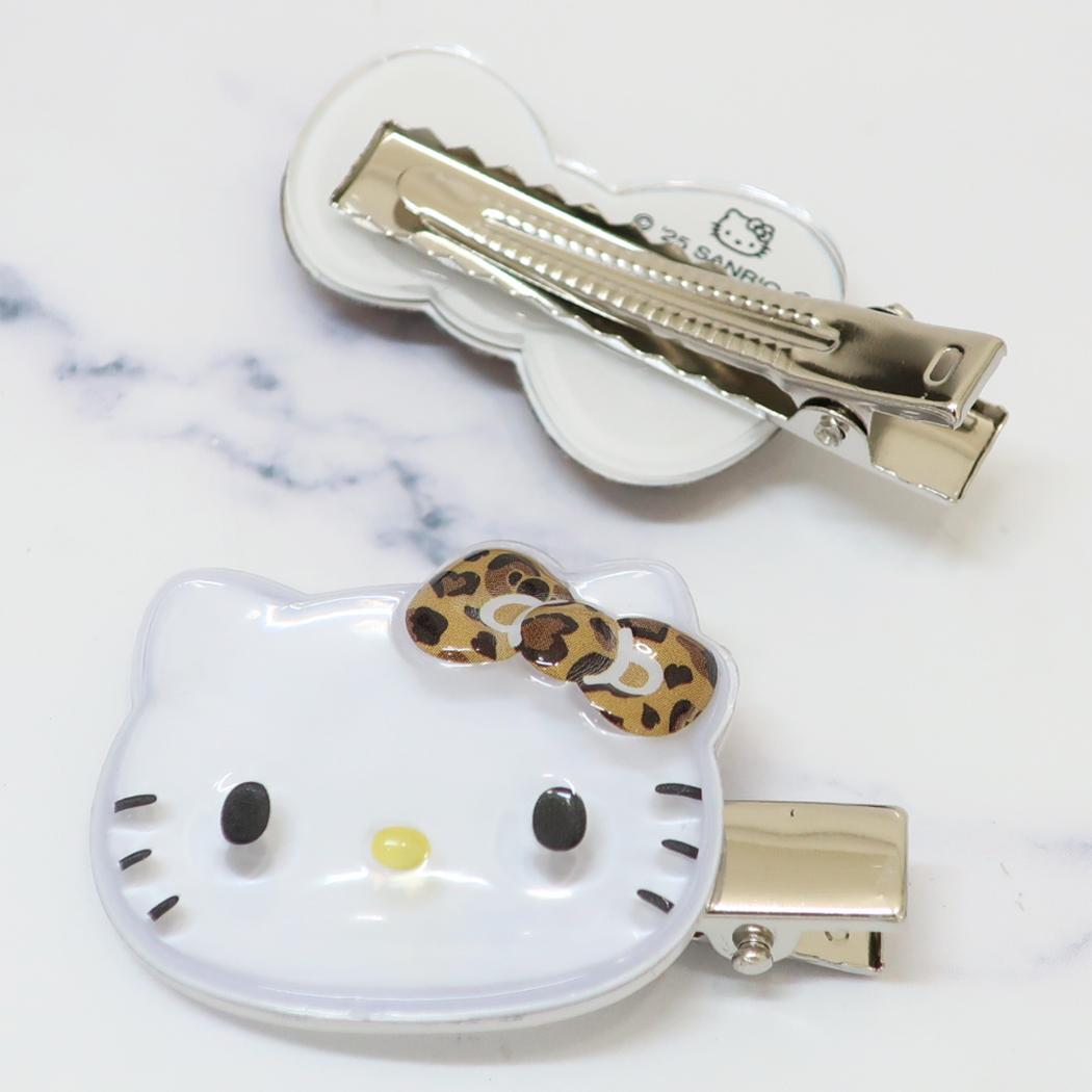 SANRIO | Hello Kitty Hair Accessory Puffy Hair Clip 47x32x9mm (Leopard Print)