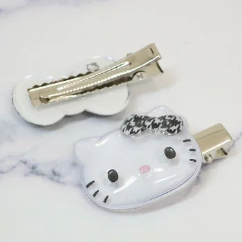 SANRIO | Hello Kitty Hair Accessory Puffy Hair Clip 47x32x9mm (Zebra Print)