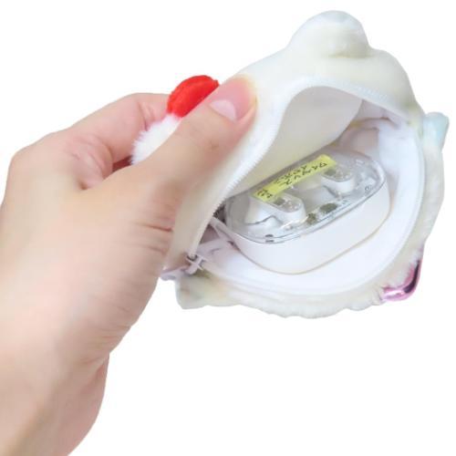 SANRIO x Marimo Craft Panshell | Cinnamoroll Face Mini Pouch with Carabiner 90x80x25mm