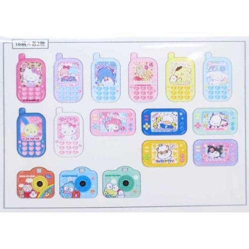 SANRIO | Die cut Flake Seal Sticker Pack B 95×126mm (Heart pounding Memories Heisei Retro Characers Mobile Style & Game