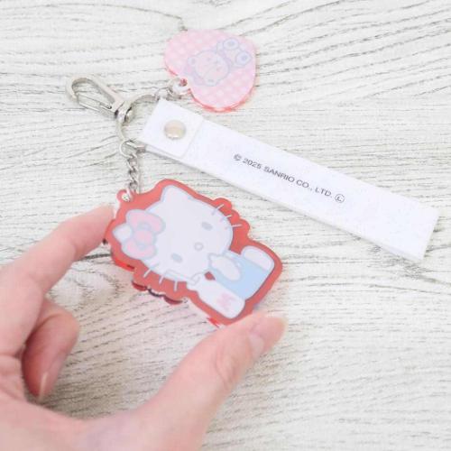 SANRIO | Glitter Tag Keychain 70×145×5mm (Hello Kitty & Tiny Chum)