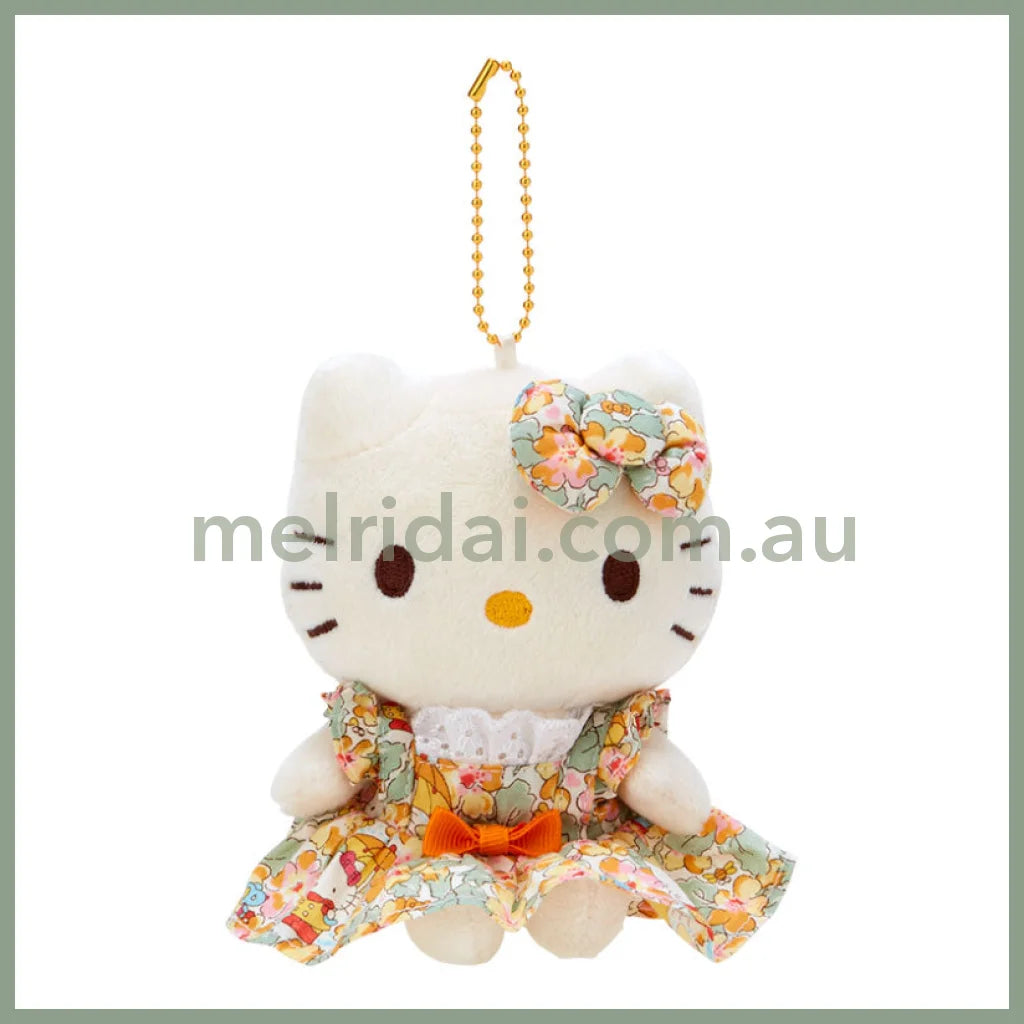 Liberty Fabrics X Sanrio | Hello Kitty Mascot Holder Keychain 9×5.5×13.5Cm (50Th Anniversary)