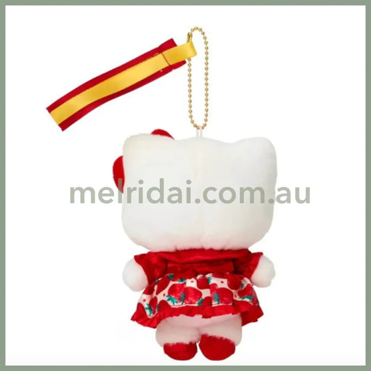【Limit 1】SANRIO | Hello Kitty Mascot Holder Plush Keychain W11×D7×H15.5cm (Strawberry News 50th Anniversary)