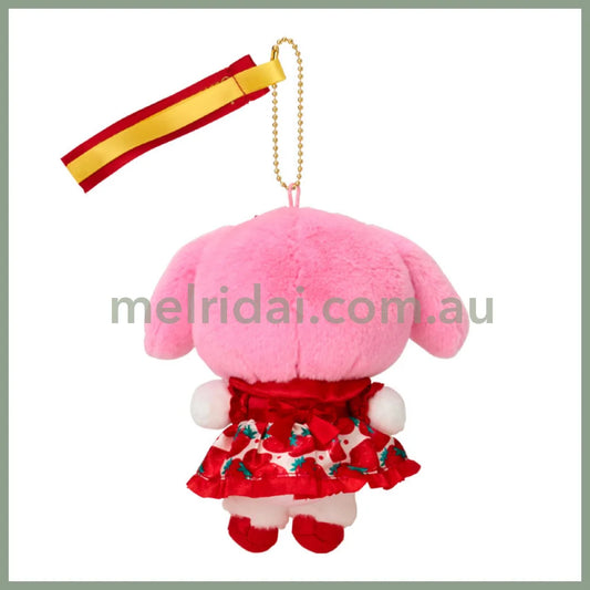 【Limit 1】SANRIO | My Melody Mascot Holder Plush Keychain W11×D7×H15.5cm (Strawberry News 50th Anniversary)