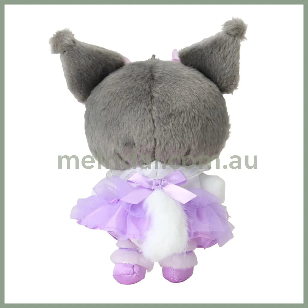 【Limite 1/customer】SANRIO | Kuromi Mascot Holder Plush Keychain 15.4 x 12.2 x 6.8cm (White Cat Ballerina)
