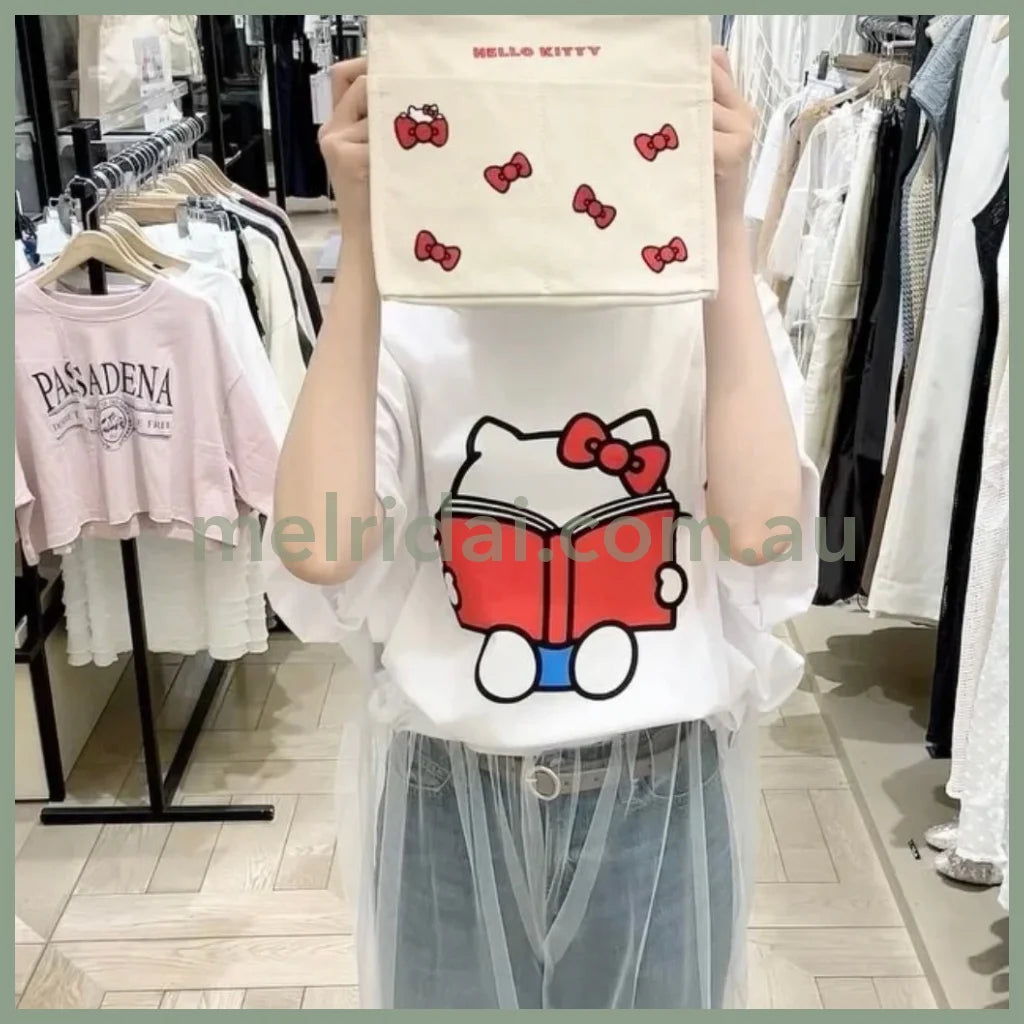 Lowrys Farm | Hello Kitty Pullover T-Shirt White F Size