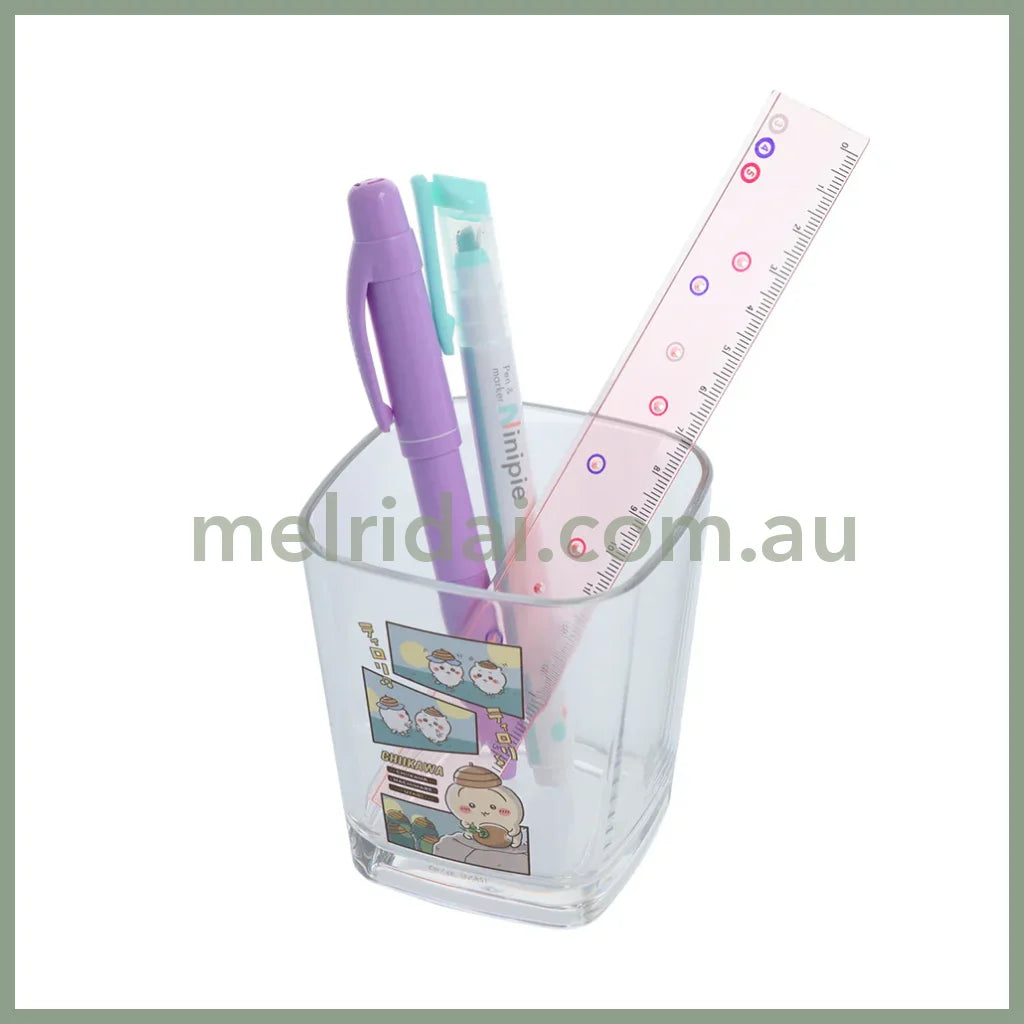 【Made In Japan】Chiikawa | Clear Pen Stand H90×W78×D78Mm (Donguri Dj) 吉伊卡哇 透明笔筒/桌面收纳