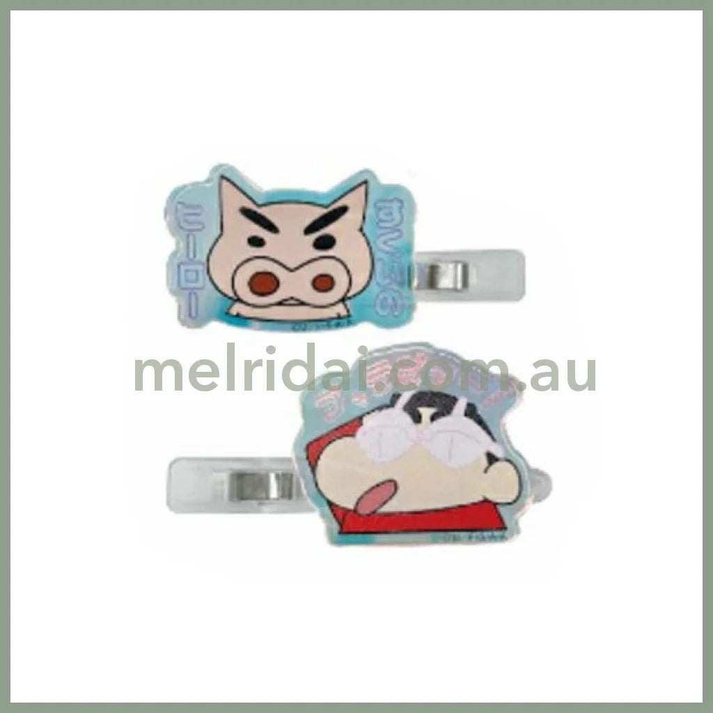 【Made in Japan】Crayon Shin-chan | Aurora Acrylic Hair Clip Set Crayon Shin-chan & Buriburizaemon
