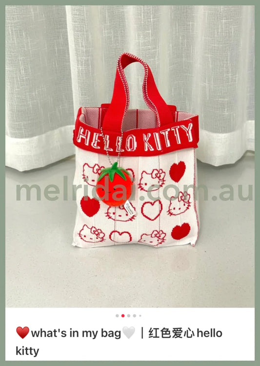 Made In Japanknt365 X Sanriohello Kitty Limited Mini Tote Bag 20*20Cm //