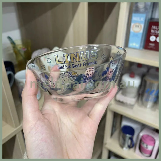 【Made in Japan】PEANUTS | SNOOPY and LINUS Glass Bowl with Spoon W12×H4.8㎝