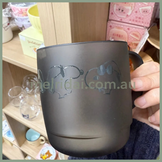 【Made in Japan】PEANUTS | Snoopy Clear Cup Mug 300ml (Grey)