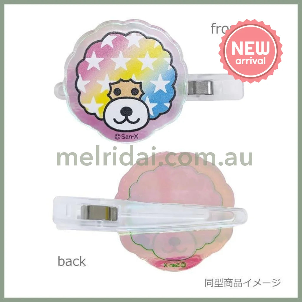 【Made in Japan】SAN X | Afro Ken Aurora Acrylic Hair Clip Set (Face)