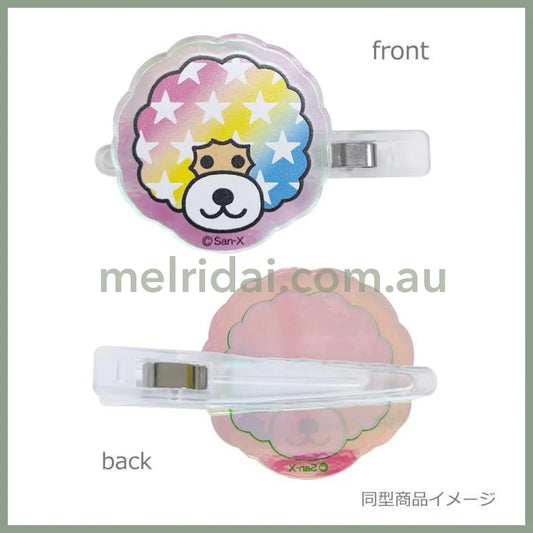 【Made in Japan】SAN X | Afro Ken Aurora Acrylic Hair Clip Set (Sitting)