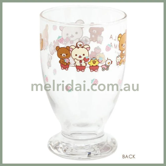 【Made In Japan】San-X | Rilakkuma Full Of Strawberry Day Glass Cup 230Ml 轻松熊 草莓日 玻璃矮脚杯/果汁杯