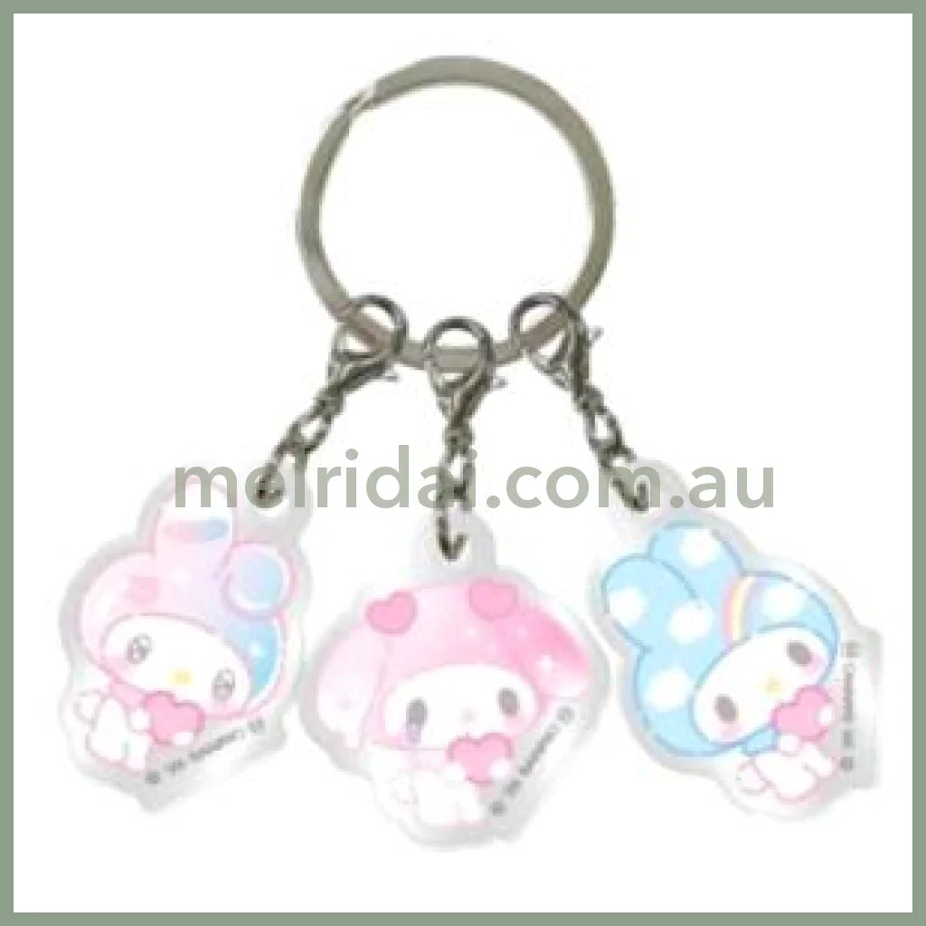 【Made in Japan】SANRIO | Acrylic Keychain 3 Charm 29x39mm (My Melody 50th Anniversary)
