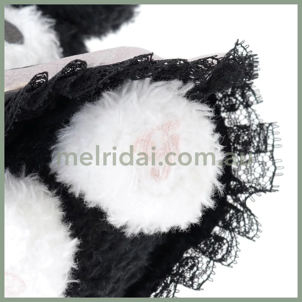 Maison de FLEUR × MY MELODY | Black Mascot Holder Bag Charm Plush Keychain 120x90mm