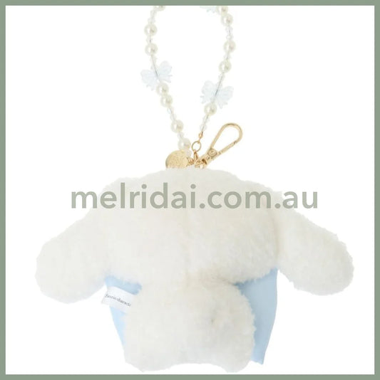 Maison de FLEUR × Sanrio characters | Cinnamoroll Mascot Holder Bag Charm Keychain with Pearl Chain 10 x 12cm (Limited