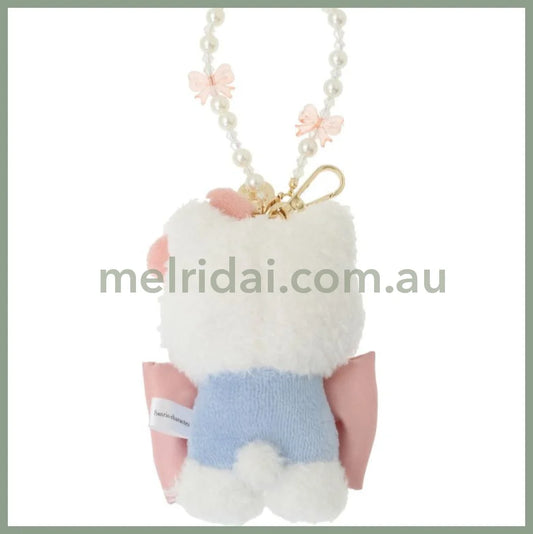 Maison de FLEUR × Sanrio characters | Hello Kitty Mascot Holder Bag Charm Keychain with Pearl Chain 10 x 12cm (Limited