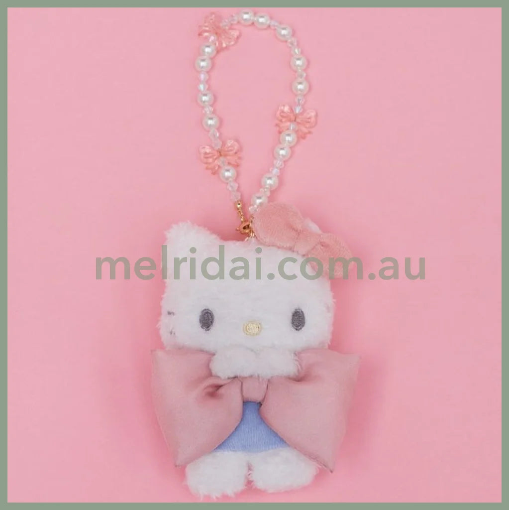 Maison de FLEUR × Sanrio characters | Hello Kitty Mascot Holder Bag Charm Keychain with Pearl Chain 10 x 12cm (Limited