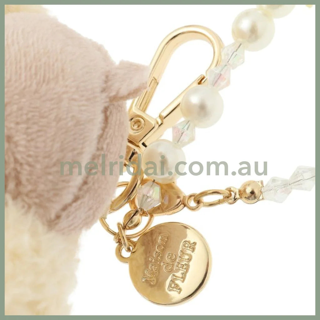Maison de FLEUR × Sanrio characters | Pompompurin / Pom Pom Purin Mascot Holder Bag Charm Keychain with Pearl Chain 10