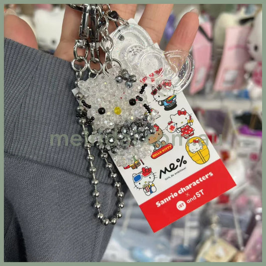Me% x Hello Kitty | Beaded Keychains Bag Charm 14.5cm Approx. (Silver)