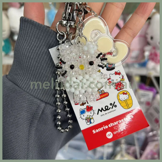 Me% x Hello Kitty | Beaded Keychains Bag Charm 14.5cm Approx. (White)