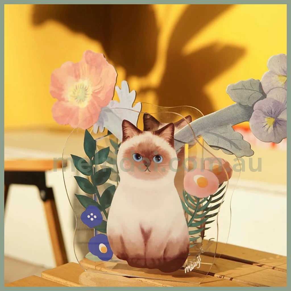 Mewji Cat Acrylic Vase Pen Stand (Bg) /