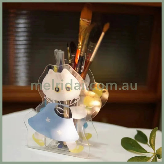 Mewji Cat Acrylic Vase Pen Stand (Gy) /