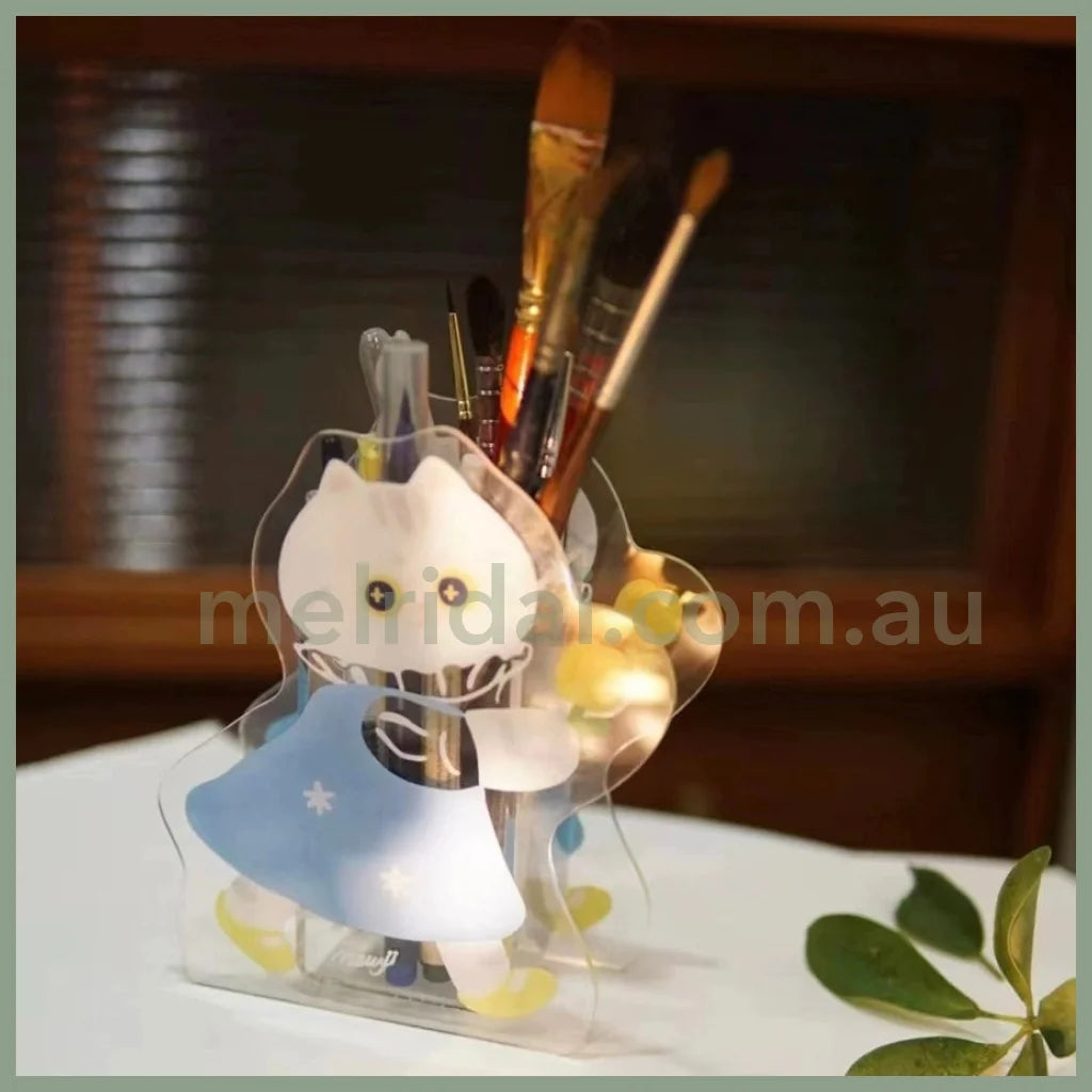 Mewji Cat Acrylic Vase Pen Stand (Gy) /