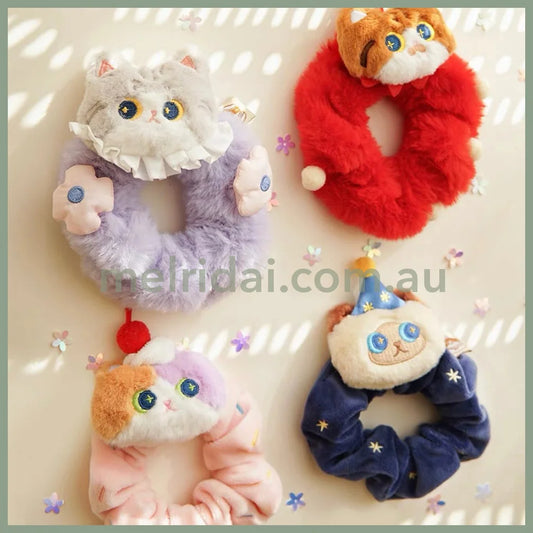 Mewji♡Cat Mascot Scrunchie Hair Tie 妙吉猫 毛茸茸大肠发圈/头绳