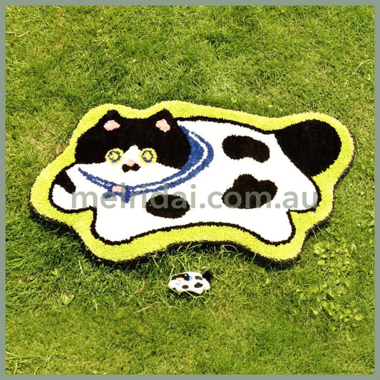 Mewjicat-Shaped Floor Rug(Bk) ///