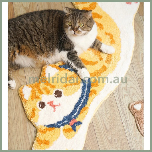 Mewjicat-Shaped Floor Rug(Or) ///